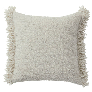 Jaipur Living Jaipur Living Highland Boucle Wool Throw Pillow Cover with Fringe Trim Neutral Gray 13"x21" Lumbar PLC102595