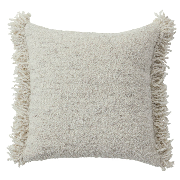 Jaipur Living Jaipur Living Kinsey Boucle Wool Throw Pillow with Fringe Edge for Coastal Interiors 20" x 20" Poly Fill PLW103969