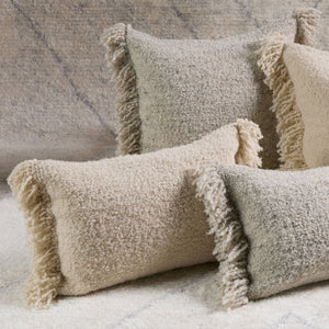 Jaipur Living Jaipur Living Kinsey Boucle Wool Throw Pillow with Fringe Edge for Coastal Interiors 20" x 20" Poly Fill PLW103969