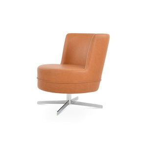 Soho Concept Hilton Lounge Swivel Chair - Soft Leatherette, 4-star Brass Base, 2-year Guarantee, 400 Lbs Capacity Chrome  Soho-concept-dining-chair-13176