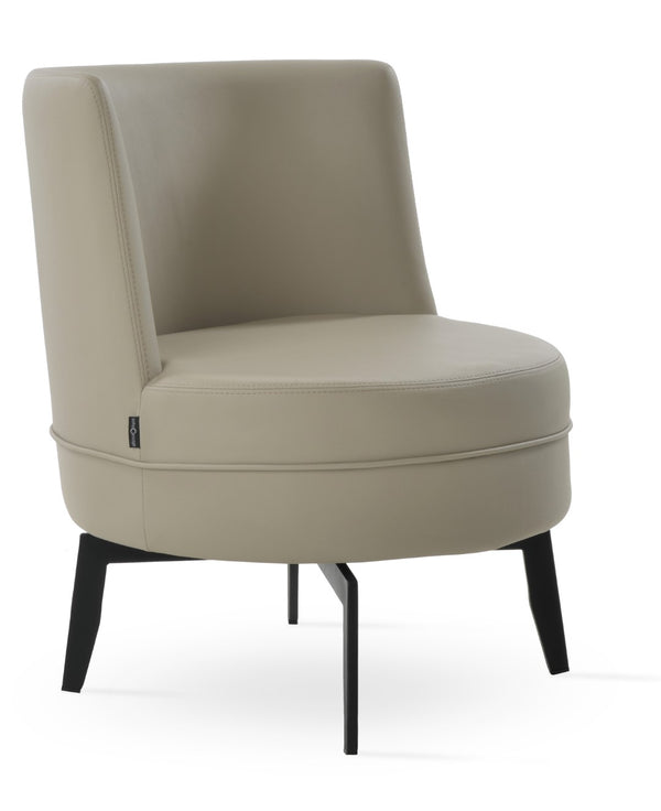 Soho Concept Hilton Lounge Swivel Chair - Soft Leatherette, 4-star Brass Base, 2-year Guarantee, 400 Lbs Capacity Ppm  Soho-concept-dining-chair-13182