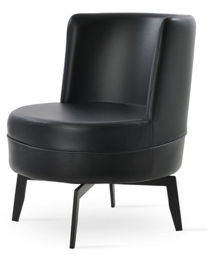 Soho Concept Hilton Lounge Swivel Chairs - Premium Leatherette, Durable Steel Base, 2-year Guarantee, 400 Lbs Capacity Black  Soho-concept-dining-chair-12106