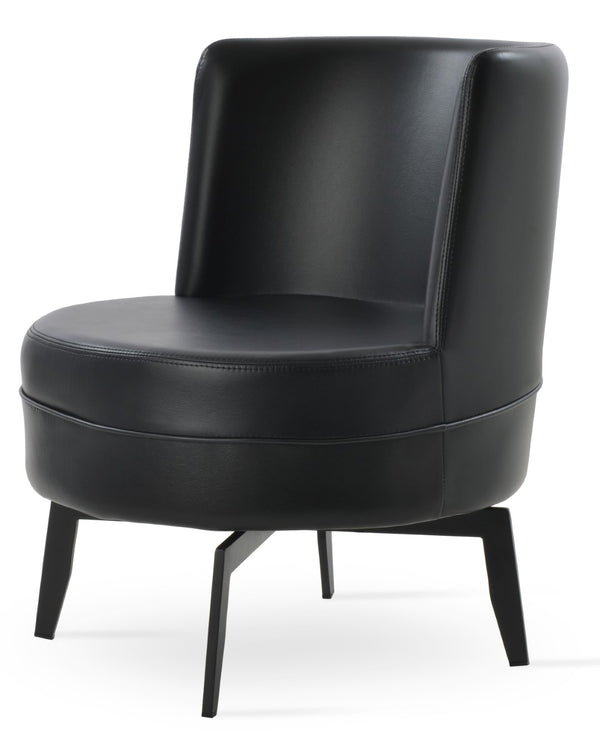Soho Concept Hilton Lounge Swivel Chairs - Premium Leatherette, Durable Steel Base, 2-year Guarantee, 400 Lbs Capacity Black  Soho-concept-dining-chair-12106