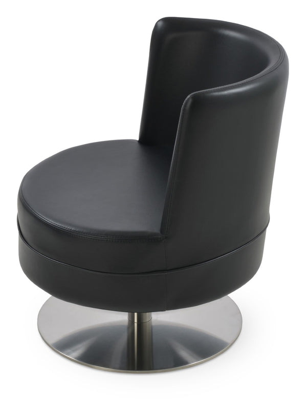 Soho Concept Hilton Lounge Swivel Chairs - Premium Leatherette, Durable Steel Base, 2-year Guarantee, 400 Lbs Capacity Black  Soho-concept-dining-chair-12108