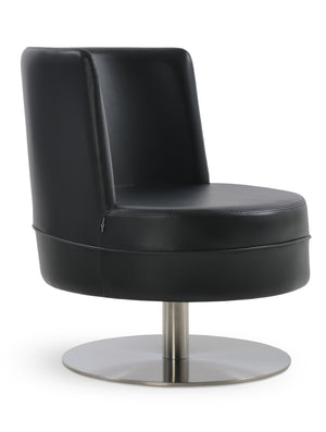 Soho Concept Hilton Lounge Swivel Chairs - Premium Leatherette, Durable Steel Base, 2-year Guarantee, 400 Lbs Capacity Black  Soho-concept-dining-chair-12109