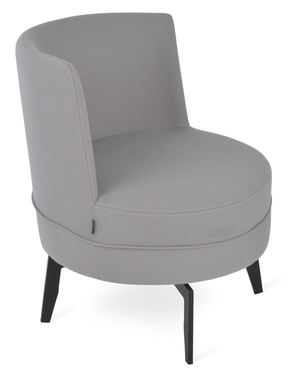 Soho Concept Hilton Lounge Swivel Round Chairs - Stylish Boucle, Velvet, Or Camira Fabrics With 10-year Guarantee Light Grey  Soho-concept-dining-chair-13179