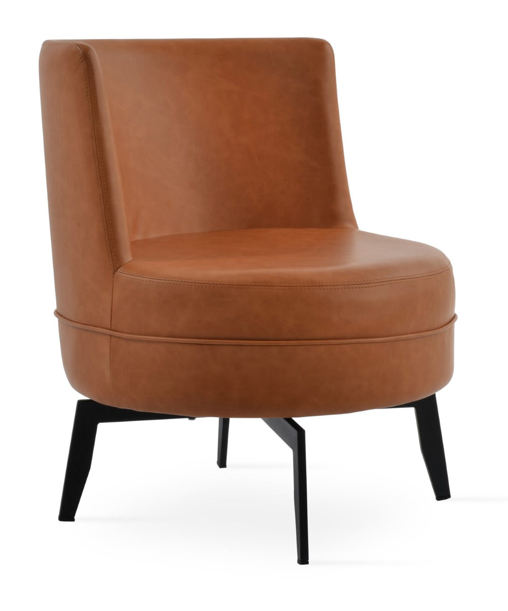Soho Concept Hilton Lounge Swivel Round Chair - Durable Ppm-fr Leatherette, 2-year Guarantee, Stylish Light Grey Caramel  Soho-concept-dining-chair-12095