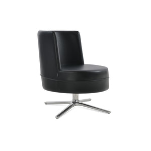 Soho Concept Hilton Lounge Swivel Chair - Durable Ppm-fr Leatherette, Auto-return, 2-year Guarantee, Stylish Design Black  Soho-concept-dining-chair-12100