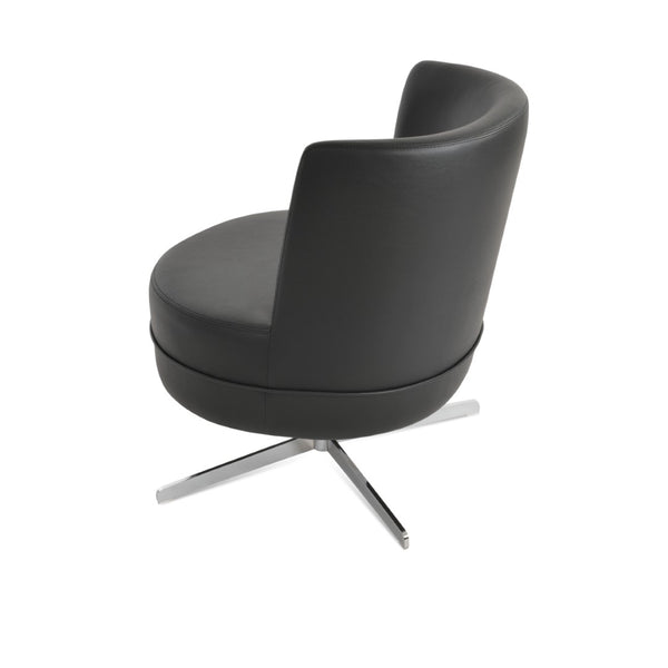 Soho Concept Hilton Lounge Swivel Chairs - Premium Leatherette, Durable Steel Base, 2-year Guarantee, 400 Lbs Capacity Black  Soho-concept-dining-chair-12102
