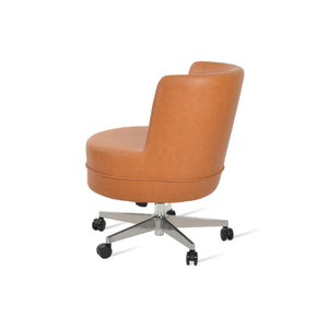 Soho Concept Hilton Lounge Swivel Chair - Durable Ppm-fr Leatherette, Auto-return, 2-year Guarantee, Stylish Design Caramel  Soho-concept-dining-chair-11883
