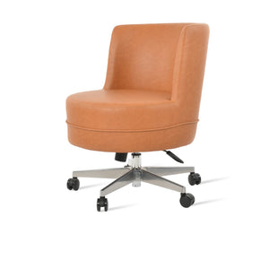 Soho Concept Hilton Lounge Swivel Chair - Durable Ppm-fr Leatherette, Auto-return, 2-year Guarantee, Stylish Design Caramel  Soho-concept-dining-chair-13178