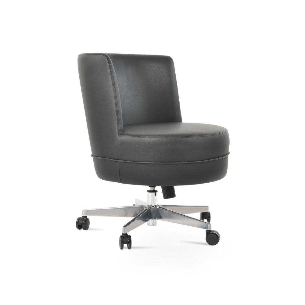 Soho Concept Hilton Lounge Swivel Chairs - Premium Leatherette, Durable Steel Base, 2-year Guarantee, 400 Lbs Capacity Black  Soho-concept-dining-chair-12114