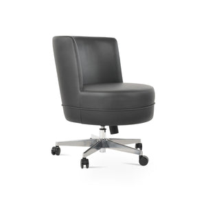 Soho Concept Hilton Lounge Swivel Chairs - Premium Leatherette, Durable Steel Base, 2-year Guarantee, 400 Lbs Capacity Black  Soho-concept-dining-chair-12114