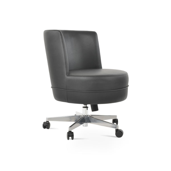 Soho Concept Hilton Lounge Swivel Chairs - Premium Leatherette, Durable Steel Base, 2-year Guarantee, 400 Lbs Capacity Black  Soho-concept-dining-chair-12114