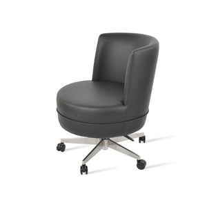 Soho Concept Hilton Lounge Swivel Chairs - Premium Leatherette, Durable Steel Base, 2-year Guarantee, 400 Lbs Capacity Black  Soho-concept-dining-chair-13184
