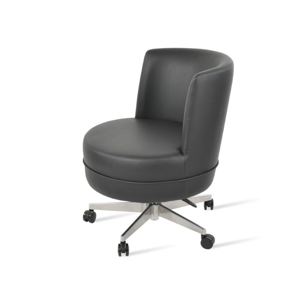 Soho Concept Hilton Lounge Swivel Chairs - Premium Leatherette, Durable Steel Base, 2-year Guarantee, 400 Lbs Capacity Black  Soho-concept-dining-chair-13184