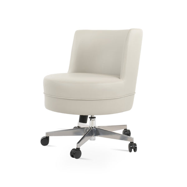 Soho Concept Hilton Lounge Swivel Chairs With Soft Leatherette Upholstery & 2-year Guarantee, Light Grey Finish Light Grey  Soho-concept-dining-chair-12704