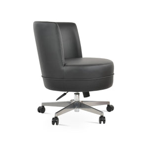 Soho Concept Hilton Lounge Swivel Chair - Durable Ppm-fr Leatherette, Auto-return, 2-year Guarantee, Stylish Design Black  Soho-concept-dining-chair-11884