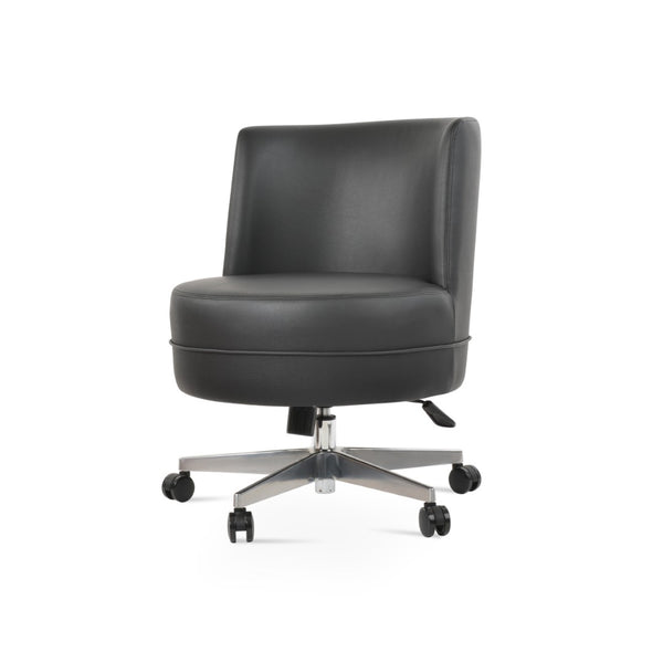 Soho Concept Hilton Lounge Swivel Chair - Durable Ppm-fr Leatherette, Auto-return, 2-year Guarantee, Stylish Design Black  Soho-concept-dining-chair-13183