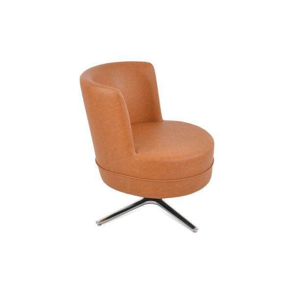 Soho Concept Hilton Lounge Swivel Chair - Durable Ppm-fr Leatherette, Auto-return, 2-year Guarantee, Stylish Design Caramel  Soho-concept-dining-chair-12115