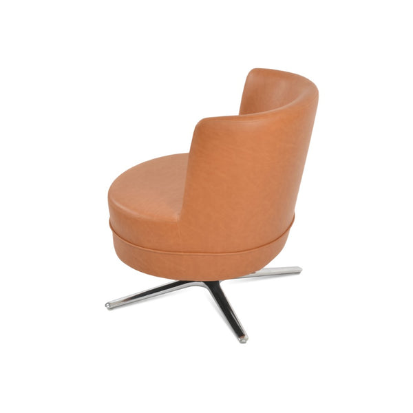 Soho Concept Hilton Lounge Swivel Chair - Durable Ppm-fr Leatherette, Auto-return, 2-year Guarantee, Stylish Design Caramel  Soho-concept-dining-chair-13185