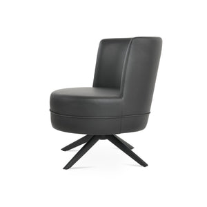 Soho Concept Hilton Sword Lounge Swivel Chair - Soft Leatherette, 2-year Guarantee, Stylish Metal Base, 400 Lbs Black  Soho-concept-dining-chair-12119