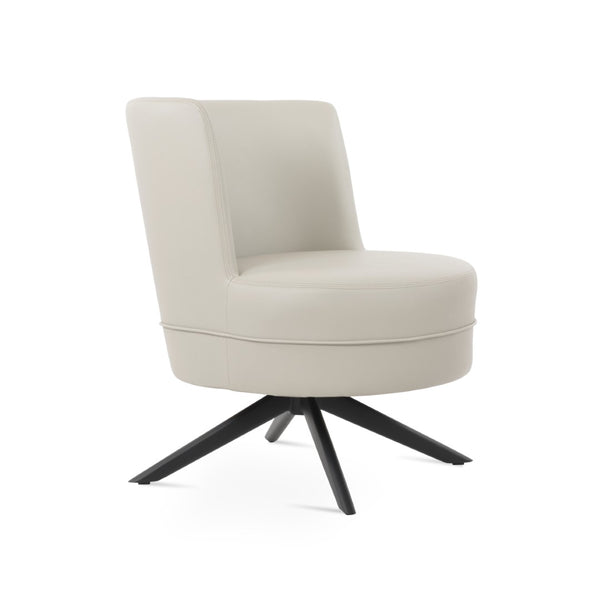 Soho Concept Hilton Sword Lounge Swivel Chair - Soft Leatherette, 2-year Guarantee, Stylish Metal Base, 400 Lbs Black,Light Grey  Soho-concept-dining-chair-12120