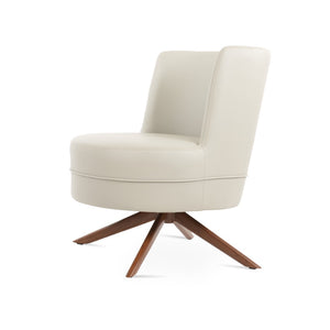Soho Concept Hilton Sword Lounge Swivel Chair - Soft Leatherette, 2-year Guarantee, Stylish Metal Base, 400 Lbs Walnut,Light Grey  Soho-concept-dining-chair-12118