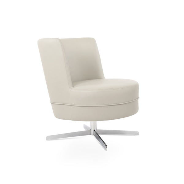 Soho Concept Hilton Lounge Swivel Chair - Soft Leatherette, 4-star Brass Base, 2-year Guarantee, 400 Lbs Capacity Chrome,Light Grey  Soho-concept-dining-chair-12078