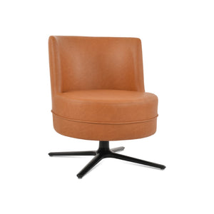 Soho Concept Hilton Lounge Swivel Chair - Durable Ppm-fr Leatherette, Auto-return, 2-year Guarantee, Stylish Design Black  Soho-concept-dining-chair-12086