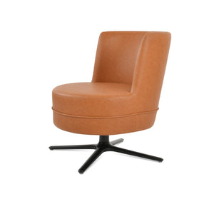 Soho Concept Hilton Lounge Swivel Chair - Durable Ppm-fr Leatherette, Auto-return, 2-year Guarantee, Stylish Design Black  Soho-concept-dining-chair-13171