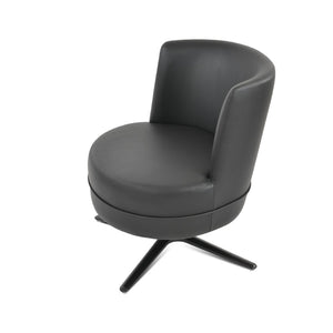 Soho Concept Hilton Lounge Swivel Chair - Durable Ppm-fr Leatherette, Auto-return, 2-year Guarantee, Stylish Design Black  Soho-concept-dining-chair-12083
