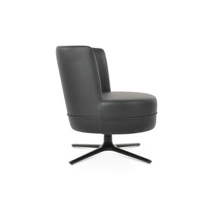 Soho Concept Hilton Lounge Swivel Chair - Durable Ppm-fr Leatherette, Auto-return, 2-year Guarantee, Stylish Design Black  Soho-concept-dining-chair-13169