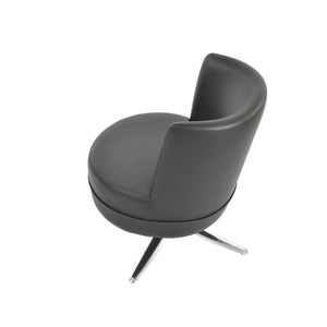 Soho Concept Hilton Lounge Swivel Chair - Durable Ppm-fr Leatherette, Auto-return, 2-year Guarantee, Stylish Design Black  Soho-concept-dining-chair-12085