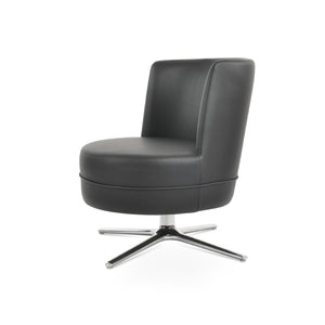 Soho Concept Hilton Lounge Swivel Chair - Durable Ppm-fr Leatherette, Auto-return, 2-year Guarantee, Stylish Design Black  Soho-concept-dining-chair-13170