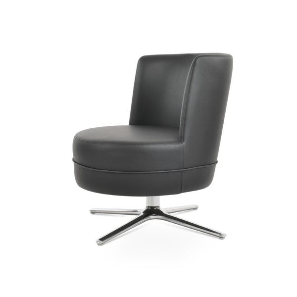 Soho Concept Hilton Lounge Swivel Chair - Durable Ppm-fr Leatherette, Auto-return, 2-year Guarantee, Stylish Design Black  Soho-concept-dining-chair-13170