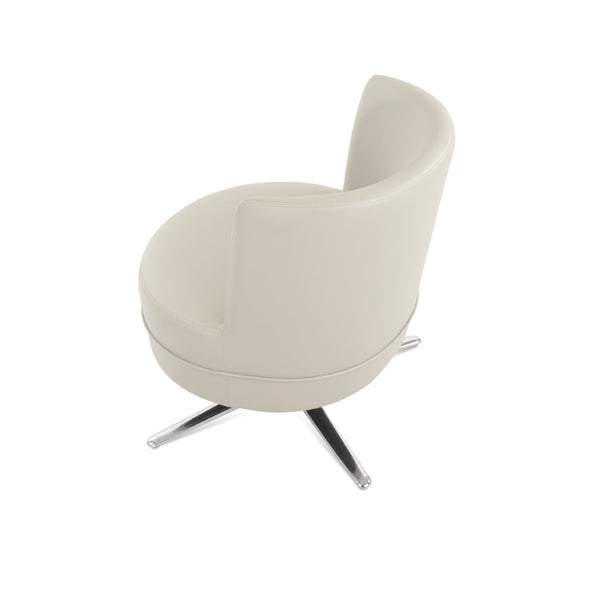 Soho Concept Hilton Lounge Swivel Chair - Durable Ppm-fr Leatherette, Auto-return, 2-year Guarantee, Stylish Design Light Grey  Soho-concept-dining-chair-12084