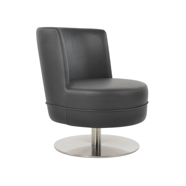 Soho Concept Hilton Lounge Swivel Chairs With Soft Leatherette Upholstery & 2-year Guarantee, Light Grey Finish Black  Soho-concept-dining-chair-12087