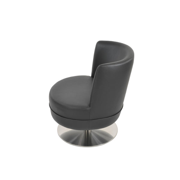 Soho Concept Hilton Lounge Swivel Chairs With Soft Leatherette Upholstery & 2-year Guarantee, Light Grey Finish Black  Soho-concept-dining-chair-13172