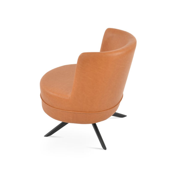 Soho Concept Hilton Sword Lounge Swivel Chair - Soft Leatherette, 2-year Guarantee, Stylish Metal Base, 400 Lbs Black  Soho-concept-dining-chair-13174