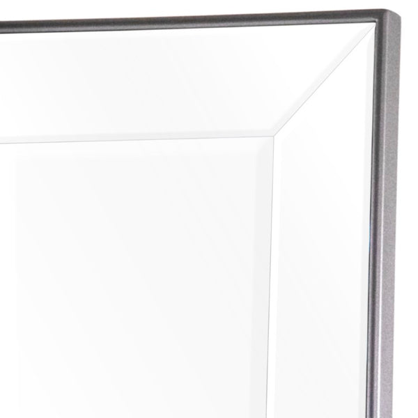 Zentique Beveled Panel Mirror with Slim Iron Frame, Multi-Panel Bevels for Light Reflection and Depth (31.5x71) HJA20761