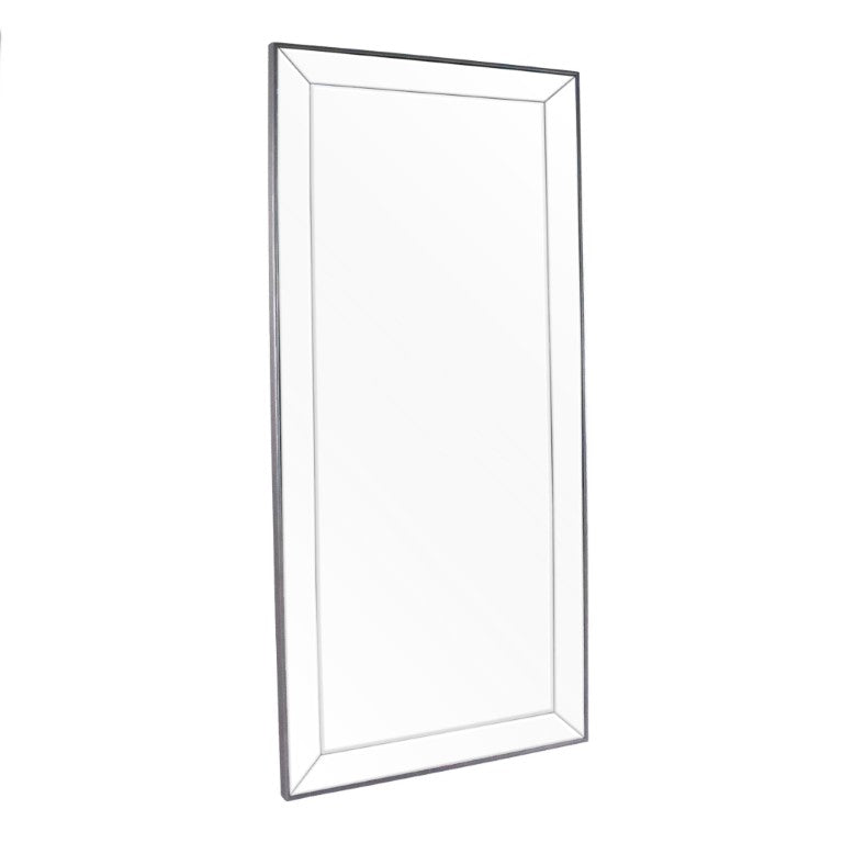 Zentique Beveled Panel Mirror with Slim Iron Frame, Multi-Panel Bevels for Light Reflection and Depth (31.5x71) HJA20761