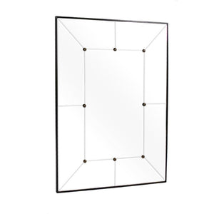Zentique Iron Paneled Mirror — 35.5x47.5" Industrial Iron Frame with Paneled Glass, Slim 1.5" Depth for Easy Mounting and Bold Decor Appeal HJT20007