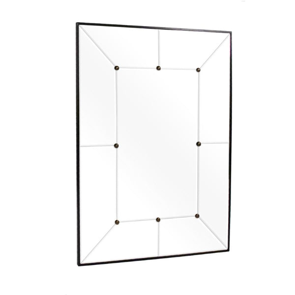 Zentique Iron Paneled Mirror — 35.5x47.5" Industrial Iron Frame with Paneled Glass, Slim 1.5" Depth for Easy Mounting and Bold Decor Appeal HJT20007