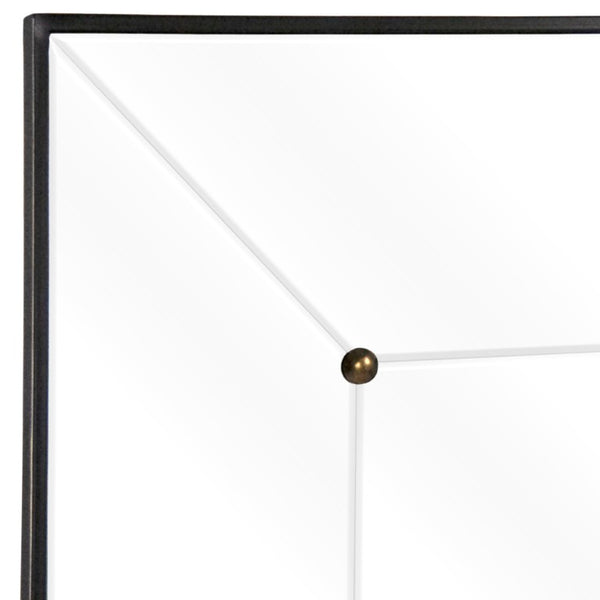 Zentique Iron Paneled Mirror — 35.5x47.5" Industrial Iron Frame with Paneled Glass, Slim 1.5" Depth for Easy Mounting and Bold Decor Appeal HJT20007