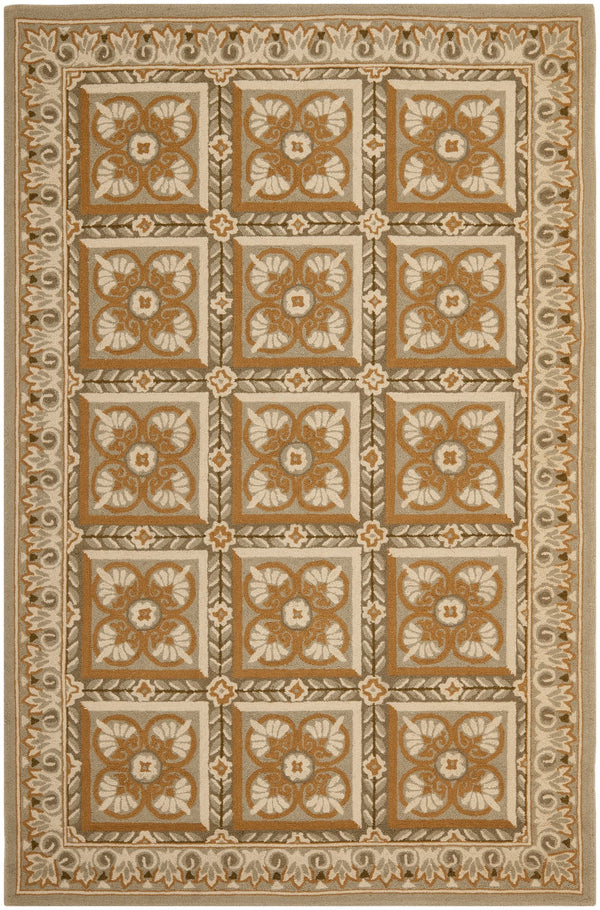 Safavieh Hooked Wool Area Rug - Hand-hooked Floral Design, 5'3" X 8'3" - Elegant, Durable & Versatile Decor Assorted Wool Pile Hk14a-5
