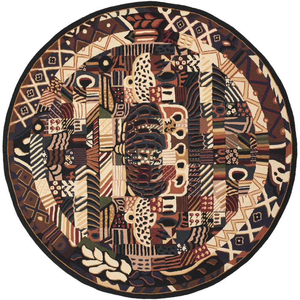 Safavieh Chelsea 8' Round Hand-hooked Wool Area Rug - Vibrant Colors, Plush Comfort, Timeless Design Statement Assorted Wool Pile Hk17a-8r