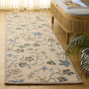 Safavieh Chelsea Hand-Tufted Wool Rug In Beige And Green — Subtle Floral Motif, Low-Profile Cozy Texture 8'-0" x 10'-0" HK202B-8
