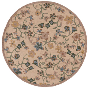 Safavieh Chelsea Hand-Tufted Wool-Cotton Runner With Muted Beige & Green Floral Motif For Hallways 2'-3" x 8'-0" HK202B-28
