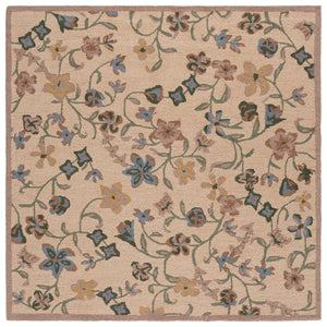 Safavieh Chelsea Hand-Tufted Wool Rug In Beige And Green — Subtle Floral Motif, Low-Profile Cozy Texture 8'-0" x 10'-0" HK202B-8